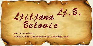 Ljiljana Belović vizit kartica